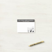 理容師と整髪用の漫画をパーソナライズ ポストイット (デスク上)