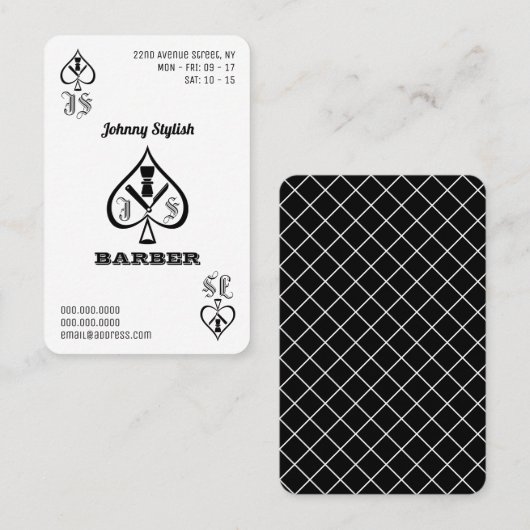 理容師のエース 名刺 (正面/裏面)