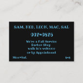 理容師のオレンジ空のテンプレートのサグアロのサボテン 名刺 (裏面)