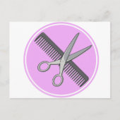 理容師のシザーとコーム ポストカード (正面)