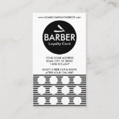 理容師のストライブ柄のスタンプカード ロイヤリティカード (正面)