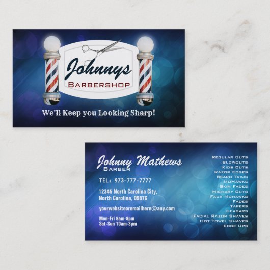 理容師のスローガンの名刺 名刺 (正面/裏面)
