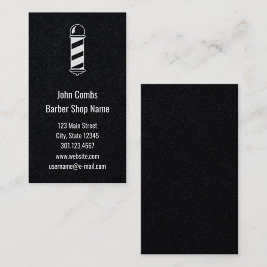 理容師のポーランド人のカスタムな白黒名刺 名刺 (正面/裏面)