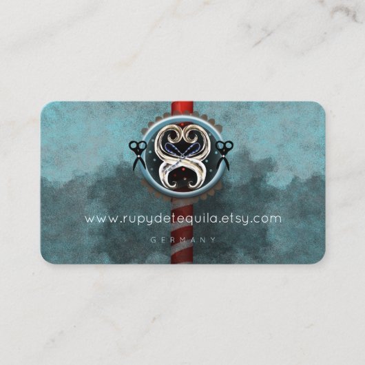 理容師のポールサロン髪のはさみ 名刺 (正面)