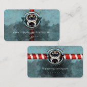 理容師のポールサロン髪のはさみ 名刺 (正面/裏面)