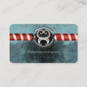 理容師のポールサロン髪のはさみ 名刺 (裏面)