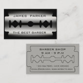 理容師のモダンなかみそりの刃のサロンの美容師 名刺 (正面/裏面)