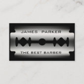 理容師のモダンなかみそりの刃のサロンの美容師 名刺 (正面)