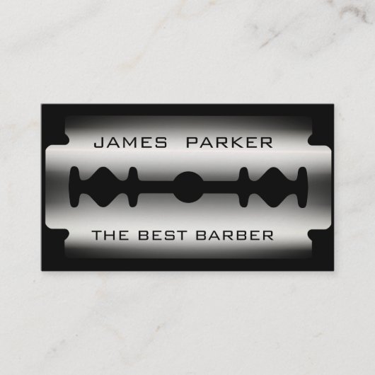 理容師のモダンなかみそりの刃のサロンの美容師 名刺 (正面)