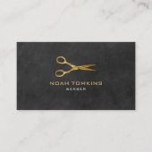 理容師のモダン金ゴールド 名刺 (正面)