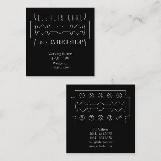 理容師のロイヤリティカード優雅の一見 ロイヤリティカード (正面/裏面)