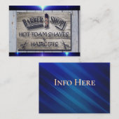 理容師のロゴの印青いトリムをぽんと鳴らします 名刺 (正面/裏面)