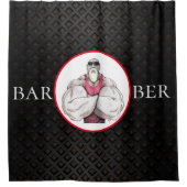 理容師のロゴ シャワーカーテン (正面)