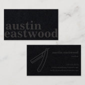 理容師の切口カード-完全に黒すべて 名刺 (正面/裏面)