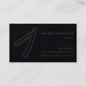 理容師の切口カード-完全に黒すべて 名刺 (裏面)