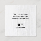 理容師の理髪店かみそりの美容師のミニマリスト スクエア名刺 (裏面)