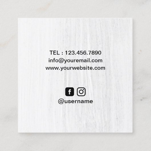 理容師の理髪店かみそりの美容師のミニマリスト スクエア名刺 (裏面)