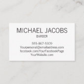 理容師の理髪店の美容師のひげの名刺 名刺 (裏面)