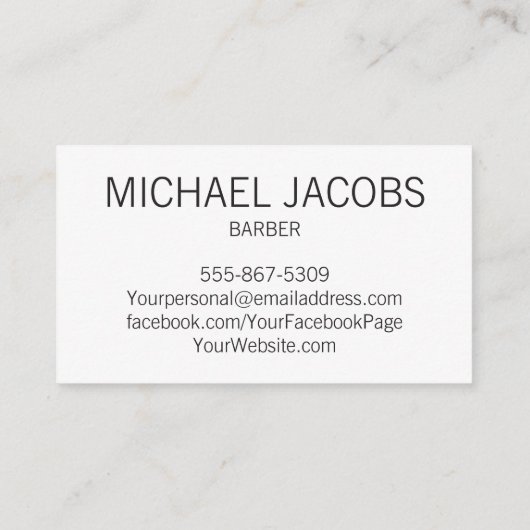 理容師の理髪店の美容師のひげの名刺 名刺 (裏面)
