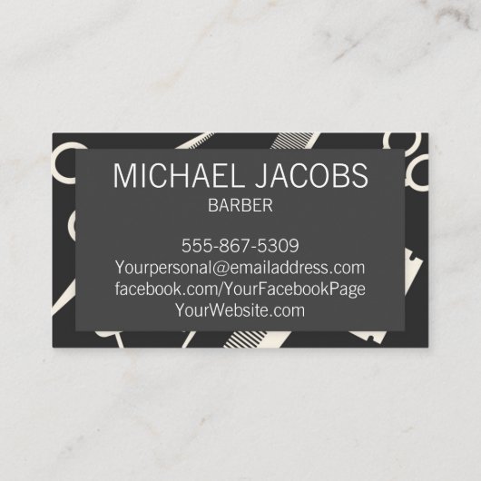 理容師の理髪店の美容師の人の名刺 名刺 (裏面)