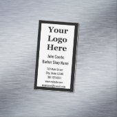 理容師の白黒あなたのロゴはこちらBarbershop マグネット名刺 (インサイチュ)