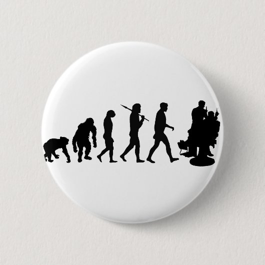 理容師の美容院の美容師 缶バッジ (正面)