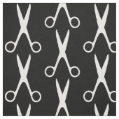 理容師の髪のサロン白いハサミの黒いパターン ファブリック (見本)