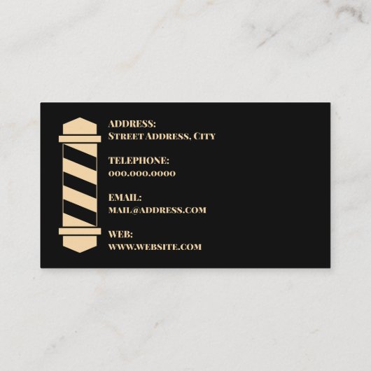 理容師の黒と黒 名刺 (裏面)