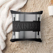 理容師の黒、銀 クッション (ブランケット)