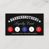 理容師はさみ赤白青ブラックロイヤリティ 名刺 (裏面)