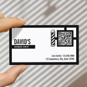 理容師はっきりしたQRコードバーバーショップ 名刺