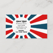理容師はロゴ付き青と赤ストライプのレンズを光線 名刺 (裏面)