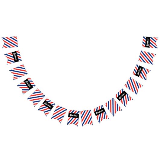 理容師は縞で飾ります バンティングフラッグ (全)