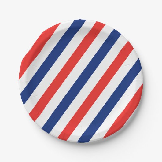 理容師は縞で飾ります ペーパープレート (正面)