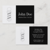 理容師または美容師の白黒 名刺 (正面/裏面)