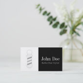 理容師または美容師の白黒 名刺 (スタンド正面)