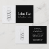 理容師または美容師の黒い金 名刺 (正面/裏面)