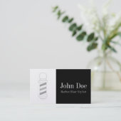 理容師または美容師の黒い金 名刺 (スタンド正面)