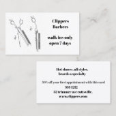理容師または美容院のための名刺 予約カード (正面/裏面)
