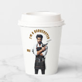 理容師をテーマにした紙カップデザイン 紙コップ (裏面)