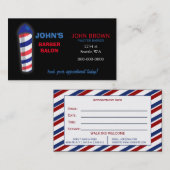 理容師アポイントメントカード背面 予約カード (正面/裏面)