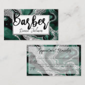 理容師アポイントメントリマインダーシルバーグリーンマーブル 名刺 (正面/裏面)