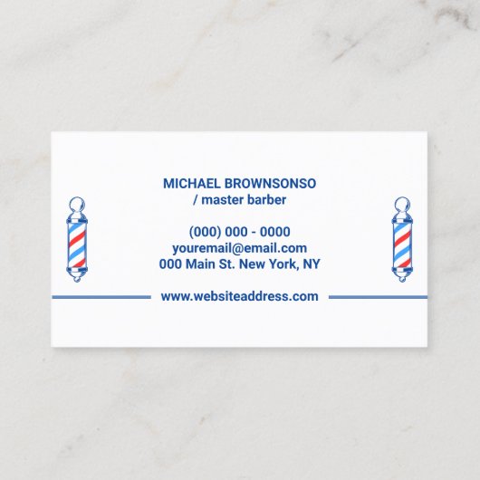 理容師エレガントショップ用ポールロゴ 名刺 (裏面)