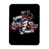 理容師エレガントポールとクラウンのパーソナライズ マグネット (縦)