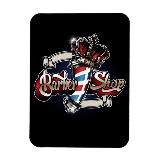 理容師エレガントポールとクラウンのパーソナライズ マグネット (縦)