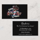 理容師エレガントポールとクラウンのパーソナライズ 名刺 (正面/裏面)