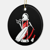 理容師オーナメント理容師ポールクリスマスオーナメント セラミックオーナメント (左)