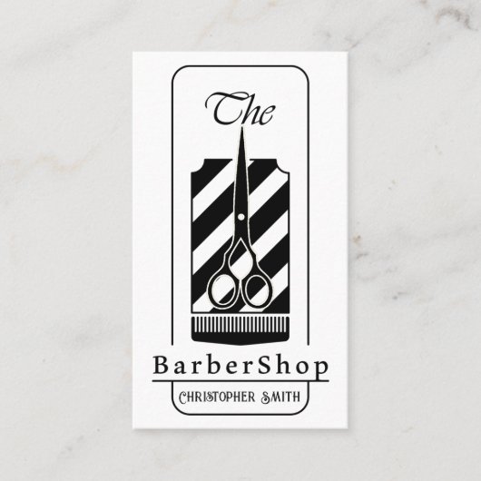 理容師カスタムショップin白黒 名刺 (正面)