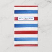 理容師カスタムQRコードスキャン可能な愛国色 名刺 (正面)