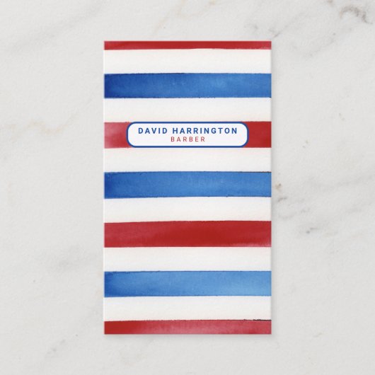 理容師カスタムQRコードスキャン可能な愛国色 名刺 (正面)